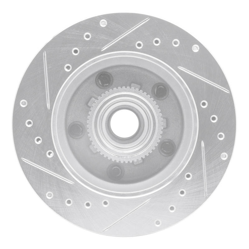 Chevrolet Blazer Brake Rotor (1) - Front Right - R1 Concepts - Drilled & Slotted - Silver - `91-`03